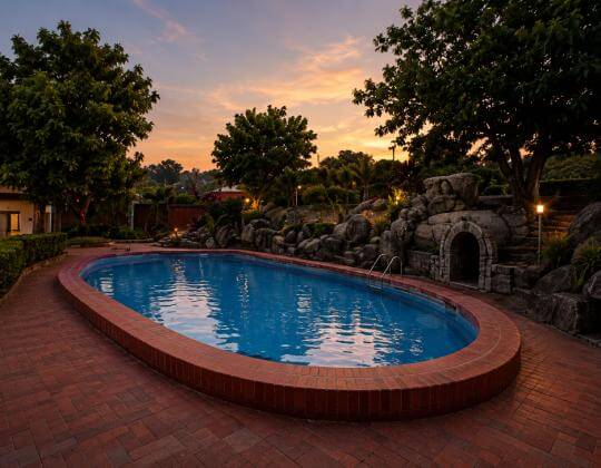 Swimming pool and landscaped grounds placeholder